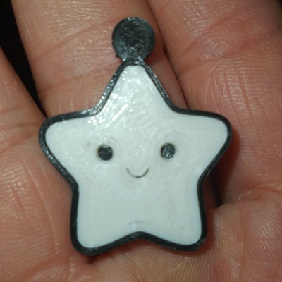 kawaii étoile forme boucle d'oreille or pendentif bijouterie 3d print model - Mito3D