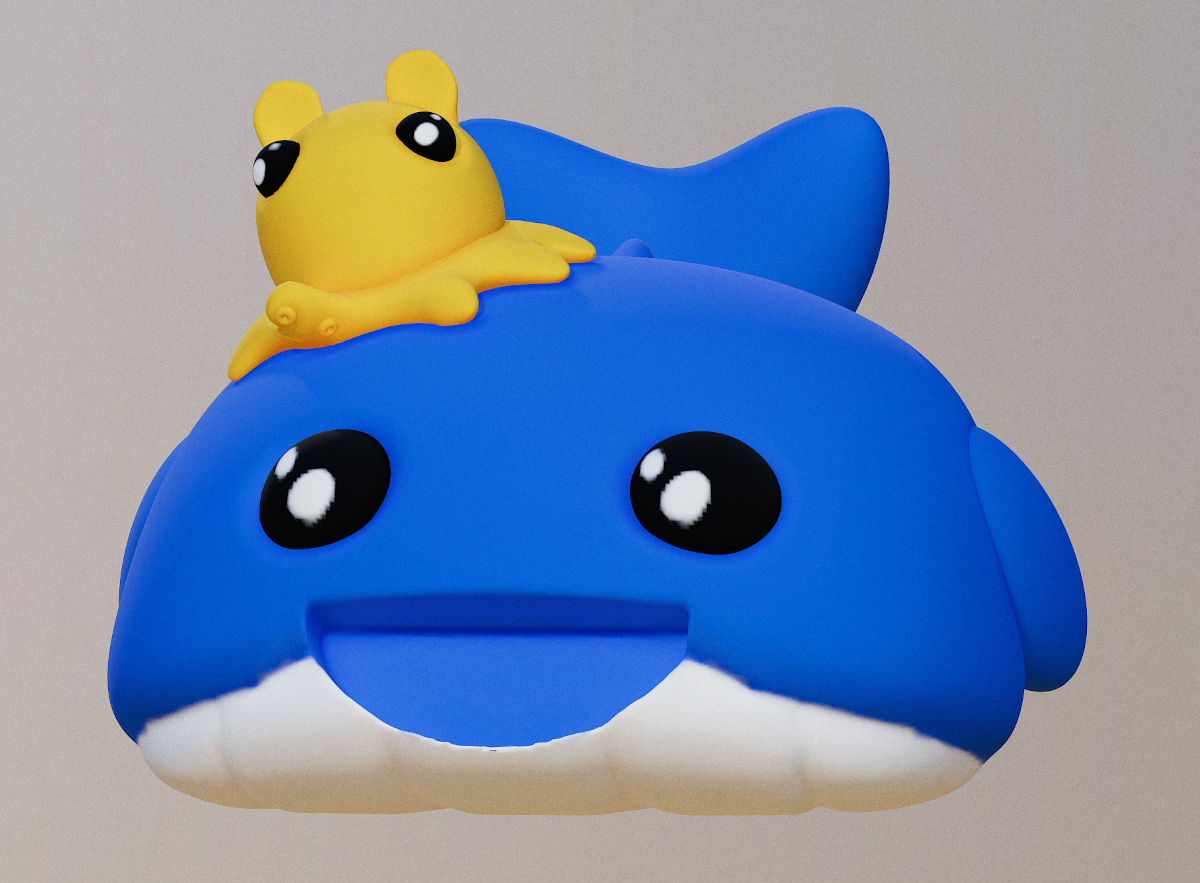kawaii balena amici giocattolo polpo dumbo arte scrivania 3D print model - Mito3D
