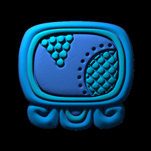 kawak mayan glyph art sculptures 3d print model - Mito3D