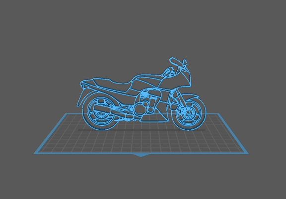 kawasaki gpz900r arte moto esportes silhueta mod le 3d impressão projeto classique coleção acessório d coração paixão desempenho inovação tecnologia ann es 80 l gentil 3d print model - Mito3D