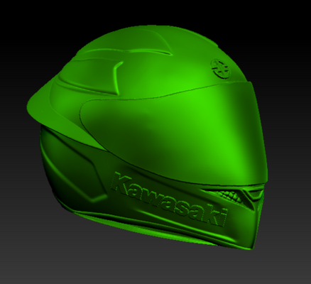 kawasaki helmet motorcycle moto casco racing monster motos motogp sbk 3d print model - Mito3D