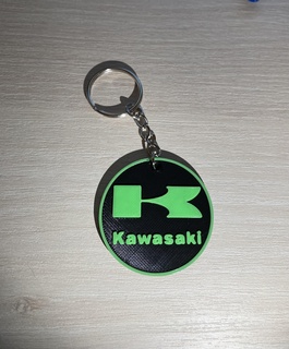 kawasaki keychain motorcycle cross gift quad logo keys chain 3d print model - Mito3D