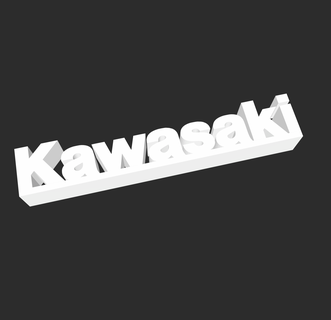 kawasaki logo supporter signe symbole bicyclette courses 3d print model - Mito3D