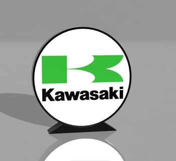 kawasaki logo Lamba Led 3d print model - Mito3D