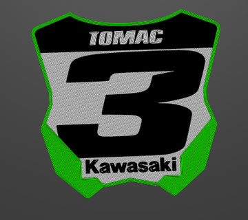 kawasaki mini number plate tomac motocross dirtbike dirt bike 3d print model - Mito3D