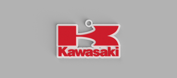 kawasaki moto logo llave anillo colgante pendiente arete 3d print model - Mito3D