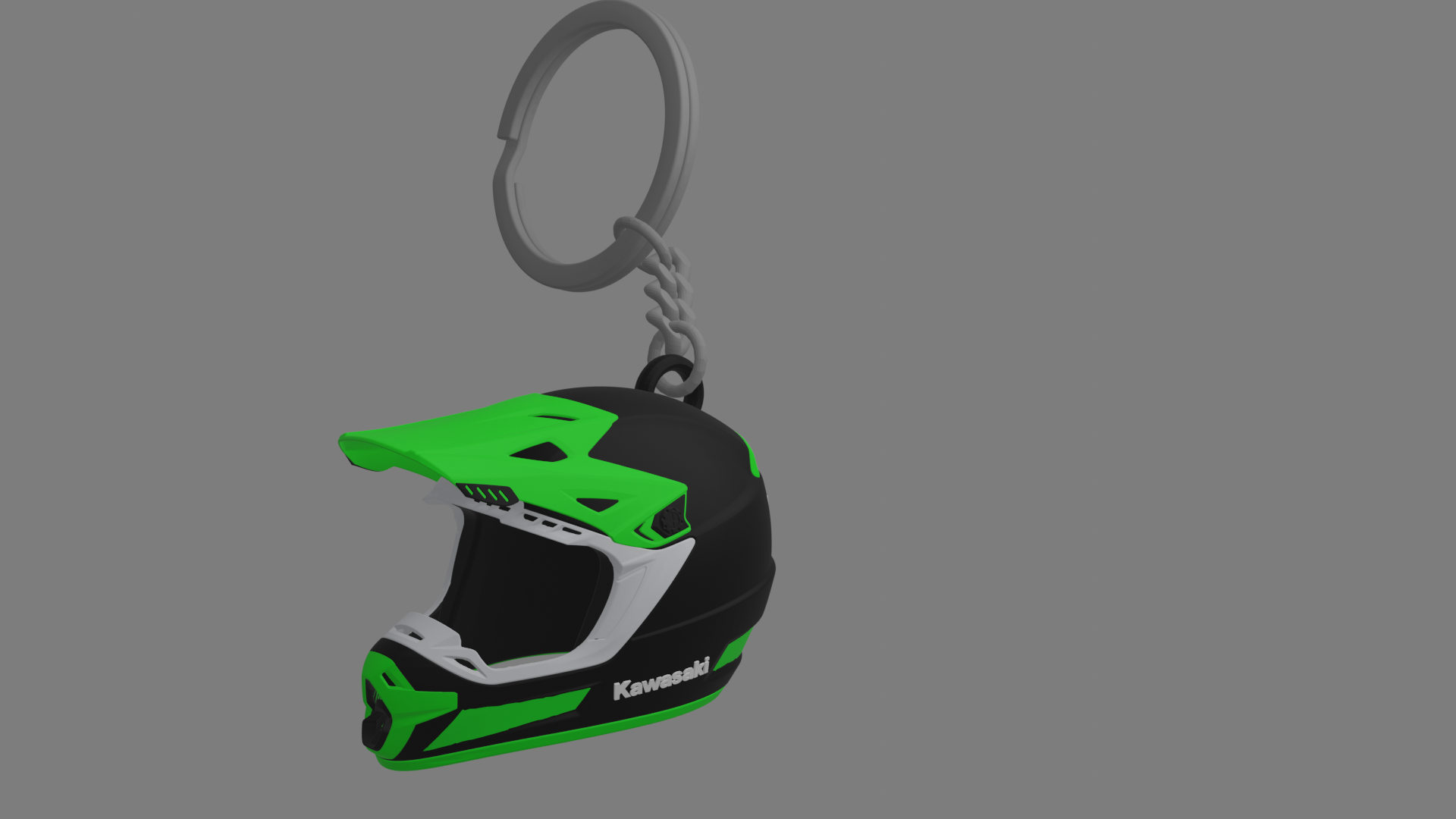 kawasaki moto casque porte clés enduro motocross 3D print model - Mito3D