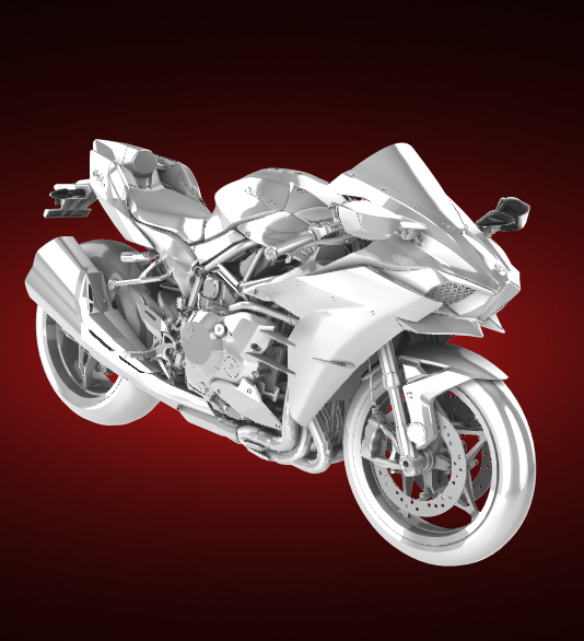 kawasaki ninja h2r motorbike motorcycle bike motor bicycle two-wheeled vehicle biker sport moto top speed turbo 3D print model - Mito3D