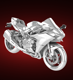 kawasaki ninja h2r moto motociclo bicicletta motore two wheeled veicolo motociclista sport superiore velocità turbo 3d print model - Mito3D