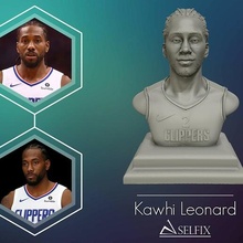 kawhi leonard 3d portrait sculpture ready print basketball clippers mvp nba figure monument bust statue 3dprint art sculptures 3d print model - Mito3D