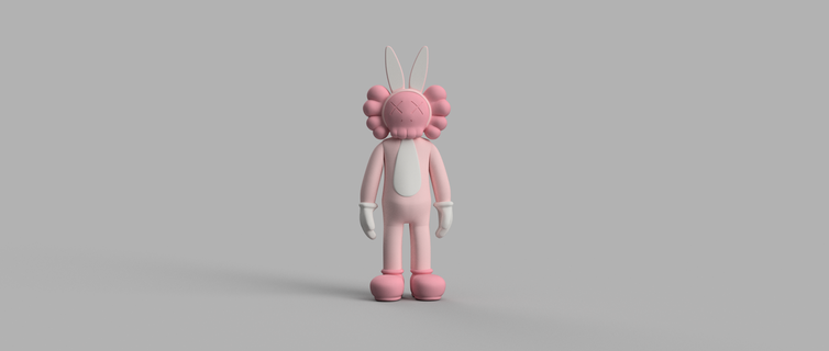 kaws bunny round toys 3d print model - Mito3D