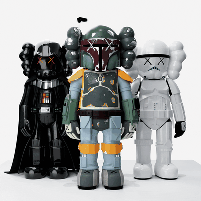 kaws dark vader stormtrooper boba fett art medicom jouet engouement sculpture personnage décoration maison accueil hyperbête guerres étoiles yoda boba fett mandalorien combo 3d print model - Mito3D