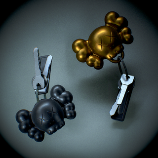 kaws head key chain ring companion keys keychain clean slate art toy bearbrick toys design pop 3d print model - Mito3D