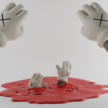 kaws vermelho cobertor sangrento mãos companheiro moda hipebesta arte Medicom brinquedo esculpture personagem jogos dissecado mão Bearbrick 3d print model - Mito3D