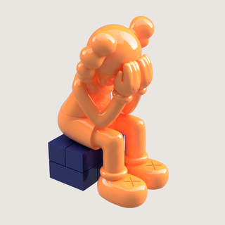 kaws seat sad art companion doll plastic model sculpture toy modern trend illustration collection hobby character 3d print model - Mito3D