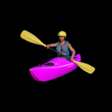 caiaque mulher 2 canoa Xtrem jogos raça homem rio seguro vida animais selvagens selvagem jangada rafting cair cascata 3d print model - Mito3D