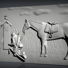 kazak router cnc cavalo quadro arte 3d print model - Mito3D