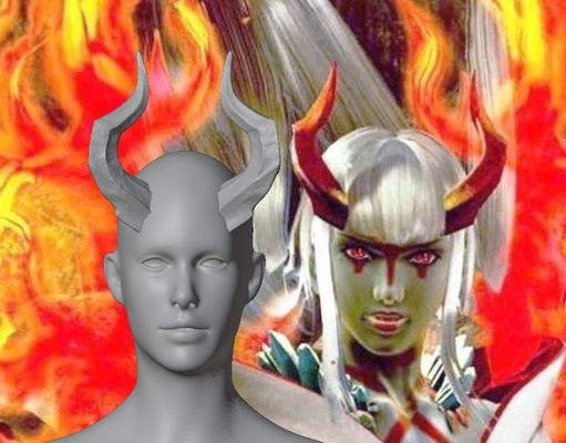 kazumi devil horns cosplay tekken horn 3d print model - Mito3D