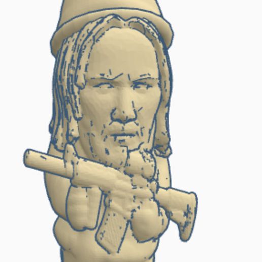 keaugnome reeves gnome mèche art jardin Keanu John keagnome drôle jouet 3D print model - Mito3D