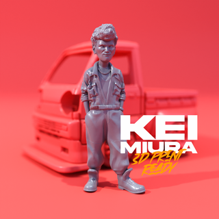 kei miura tooned arte estátua escultura figura cultura miniaturas humano estatuetas cena esculturas corpo personagem Keimiura rocketbunny Coelho música diorama resina 3d print model - Mito3D