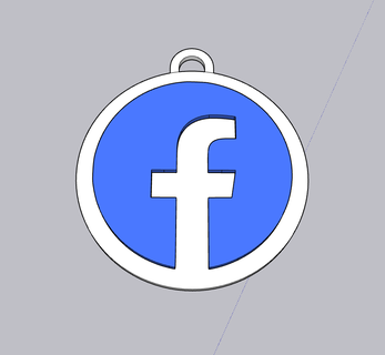 Keichain Facebook anahtarlık fb 3d print model - Mito3D
