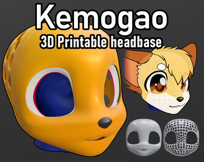 kemogao - animegao kig style fursuit head base Fashion furry kemono kigurumi anthro costume headbase cosplay animal 3d print model - Mito3D