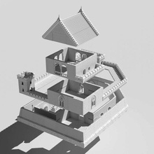 kemots castle - printable modular d&d 3d print miniatures tabletop warhammer dungeons dragons medieval fantasy wargames openlock open fort tower wall gate fortification 28mm games toys boardgames 3d print model - Mito3D