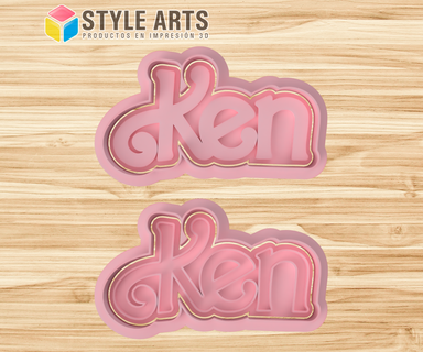 ken barbie cookie cutter movie barbie ken cutting movie logo cookies cutter porcelain clay bakery  3d print model - Mito3D