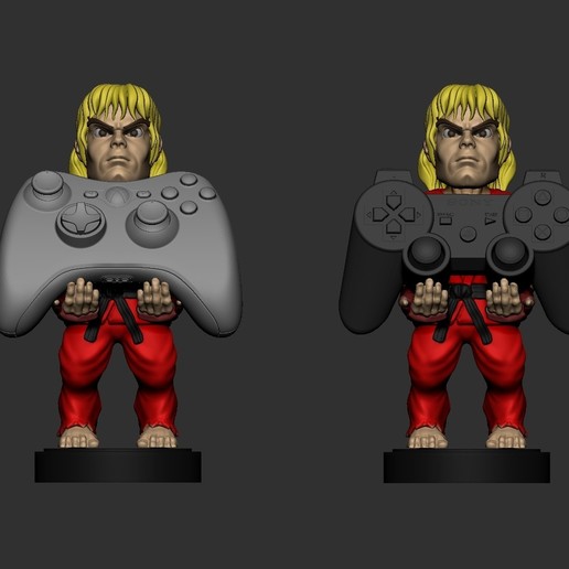 ken rua lutador celular controle video game suporte Ryu Akuma Lutador xbox playstation jogos jogador 3D print model - Mito3D