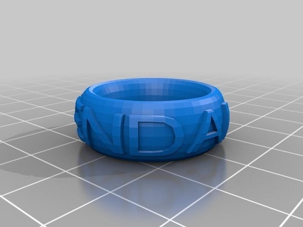 Kendall 2 personalizado texto anillo pulsera corona cosa Moda 3d print model - Mito3D