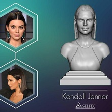 Kendall Jenner 3d impressão modelo arte estátua mulher moda retrato cabelo ouro escultura corpo vestir enquadramento esculturas 3d print model - Mito3D