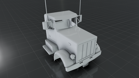 Kenworth 923 camion cabine 3d print model - Mito3D