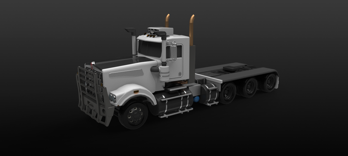 Kenworth c510 estrada trem reboque caminhão caminhões trens rodoviários powertrailer 3d print model - Mito3D