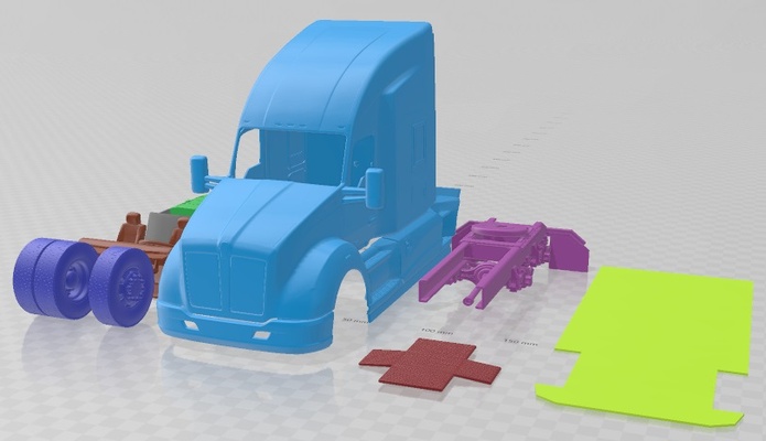 kenworth t680 2015 yazdırılabilir kamyon oyun yuva ölçülü tamiya rc miniz hobi mikro döküm 3d print model - Mito3D