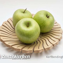 kerfbendingbowl cnc laser home kitchen dining zenziwerken stepcraft plywood lasercut kerf bending fruit bowl router apple 3d print model - Mito3D