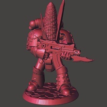 kernel korn - chaos space knight game games wargame miniatures mini marine khorne figure dnd crusaide crusader corn 28mm 3d print model - Mito3D