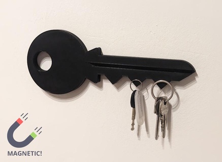 key-shaped magnetic key holder household keychain keyholder keyring magnet magnetic organization home office desk  3d print model - Mito3D