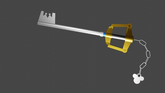 chave lâmina jogos Sora keyblade espada inglesa reino corações quadrado anime 3d print model - Mito3D