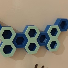 key board hexagon deposit shelve gadget 3d print model - Mito3D