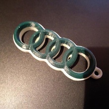 key chain audi game logo ring poly 3d print model - Mito3D