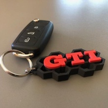 key chain gti game logo ring poly 3d print model - Mito3D
