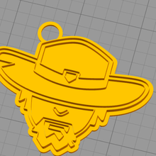 key chain overwatch mcree ring home 3d print model - Mito3D