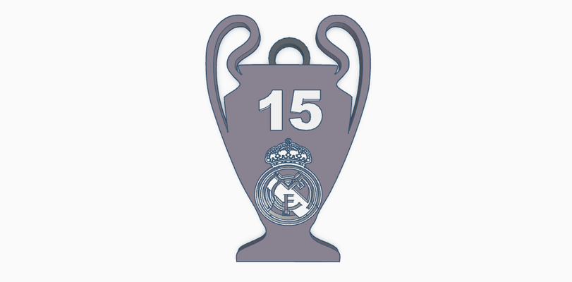 key chain real madrid 15 v2 soccer futebol football calciophone support uefa keychain champions league champion hala cr7 messi 3d print model - Mito3D