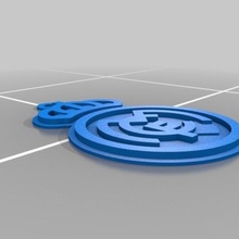 la chaîne de clé real madrid jeu logo anneau porte-clés poly 3d print model - Mito3D