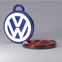 chaveiro volkswagen jogo logotipo anel de chave poli 3d print model - Mito3D