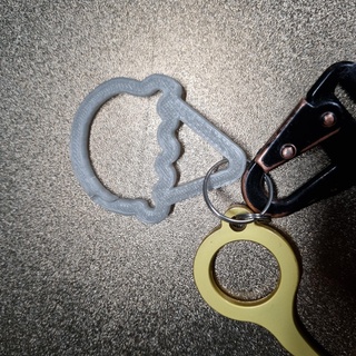 chiave clip moschettone ghiaccio crema portachiavi keyclip gelato lolipop forma edc congelato nieve cono 3d print model - Mito3D