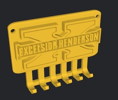llave percha virutas embalaje Henderson motos 180x135x35 mm fácil impresión apoya sitio soporte Listo clásico llaves 3d print model - Mito3D