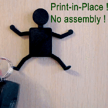 key hanger printed-in-place support gadget print-in-place assembly 3d print model - Mito3D