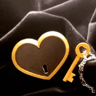 key heart necklace & ring box charm lock skeleton engagement 3d print model - Mito3D