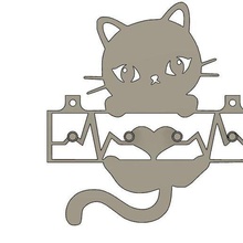 chiave titolare supporto gadget gatti squillare ornamento 3d print model - Mito3D